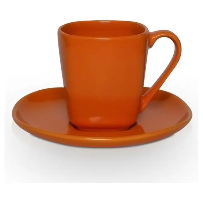 Чашка керамическая Etna S с блюдцем 180 мл Оранжевый 1753-10