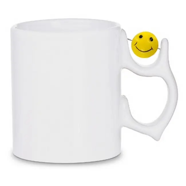 Чашка керамічна зі смайликом 340 мл Белый Желтый Черный 5386-03