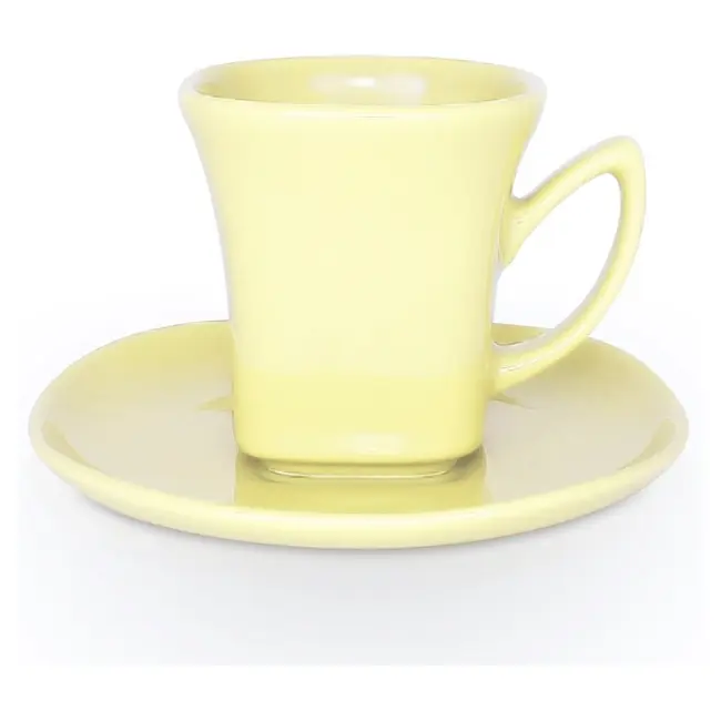 Чашка керамічна Lira S з блюдцем 180 мл Желтый 1781-21