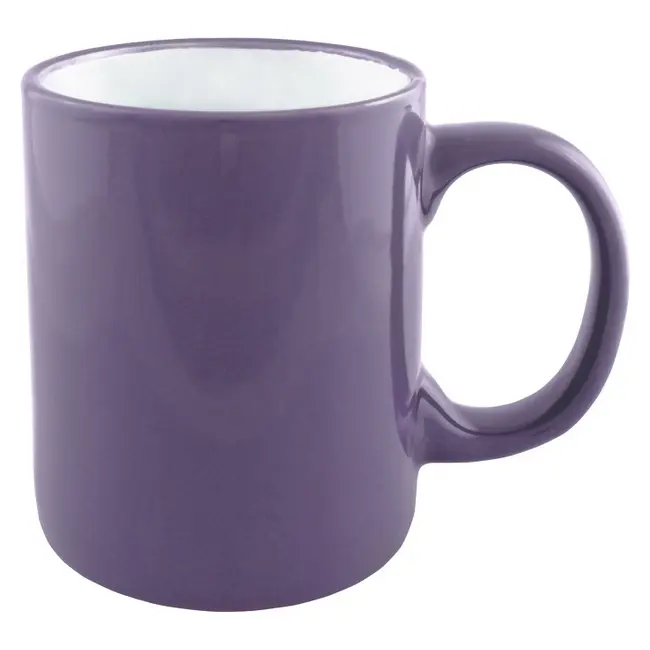 Чашка керамическая цилиндр 300 мл Белый Фиолетовый 8723-04