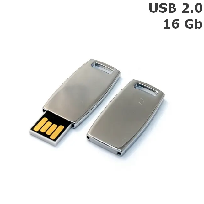 Флешка металева 16 Gb USB 2.0 Серебристый 6139-01