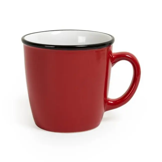 Чашка керамическая 340 мл Черный Красный Белый 8932-01
