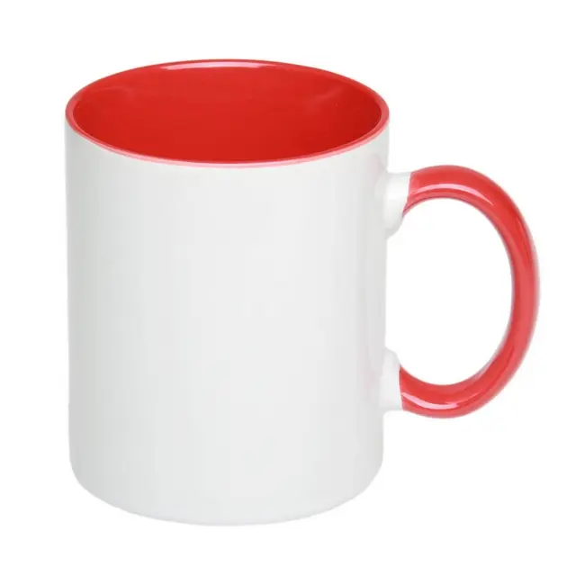 Чашка керамічна євро-циліндр Красный Белый 1334-04