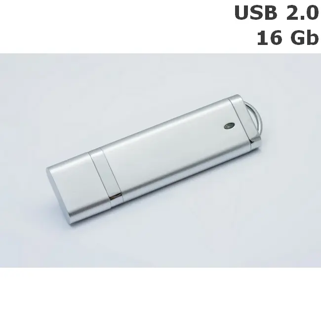 Флешка пластикова 16 Gb USB 2.0 Серебристый 6095-05