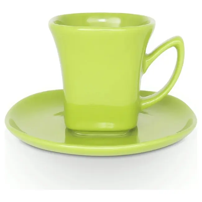 Чашка керамічна Lira S з блюдцем 180 мл Зеленый 1781-20