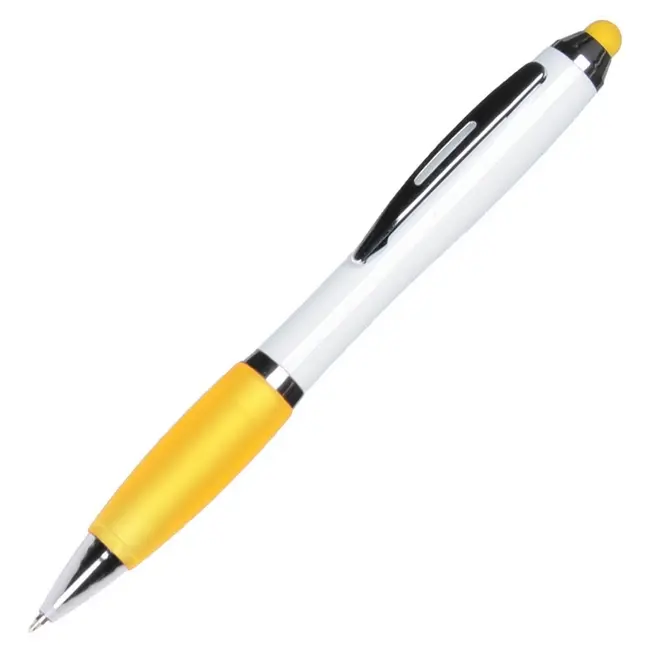 Ручка стилус пластикова Серебристый Желтый Белый 13053-05