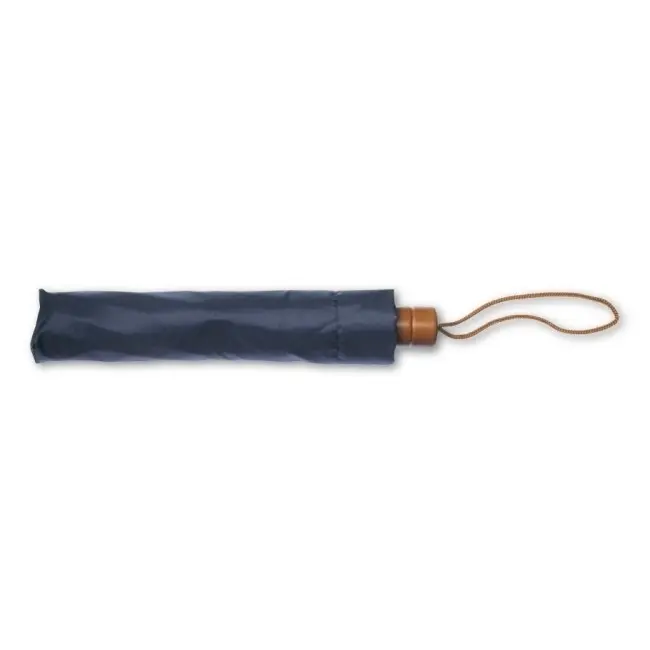 Зонт складной с деревянной ручкой Темно-синий 6574-02
