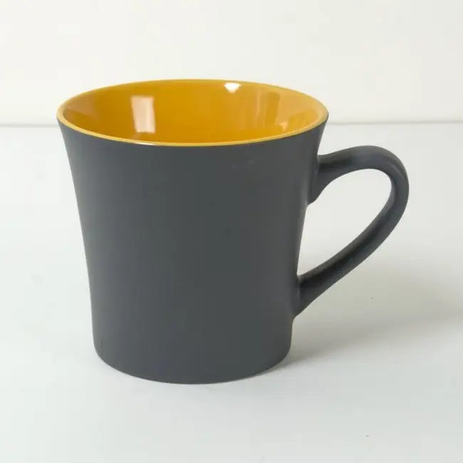 Чашка керамическая 360 мл Желтый Серый 8933-03