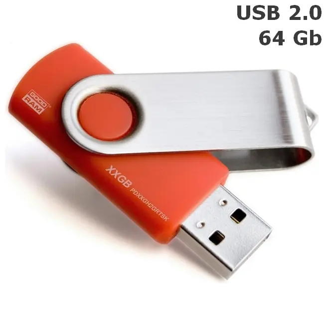 Флешка 'GoodRAM' 'TWISTER' 64 Gb USB 2.0 красная Серебристый Красный 6375-07