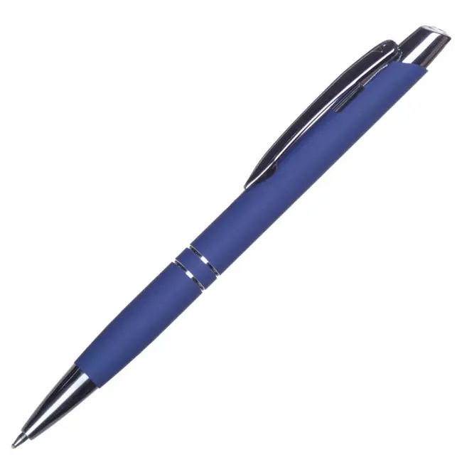 Ручка металева soft touch Серебристый Темно-синий 13049-05