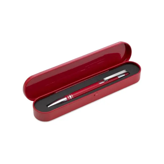 Ручка металева в футлярі Красный Серебристый 6416-04