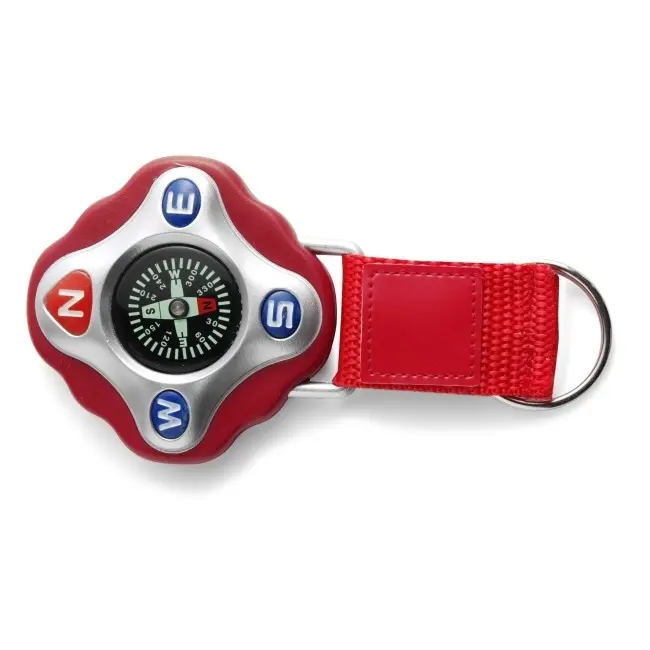 Брелок - компас с нейлоновым ремешком Синий Серебристый Черный Красный 6531-02
