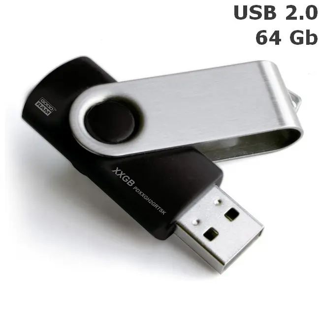 Флешка 'GoodRAM' 'TWISTER' 64 Gb USB 2.0 чорна Черный Серебристый 6375-09