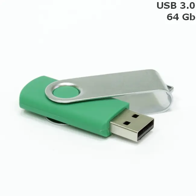 Флешка 'Twister' 64 Gb USB 3.0 Серебристый Зеленый 14599-89