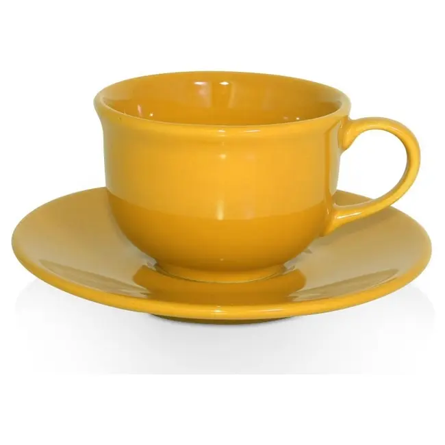 Чашка керамічна Ola S з блюдцем 200 мл Желтый 1791-18