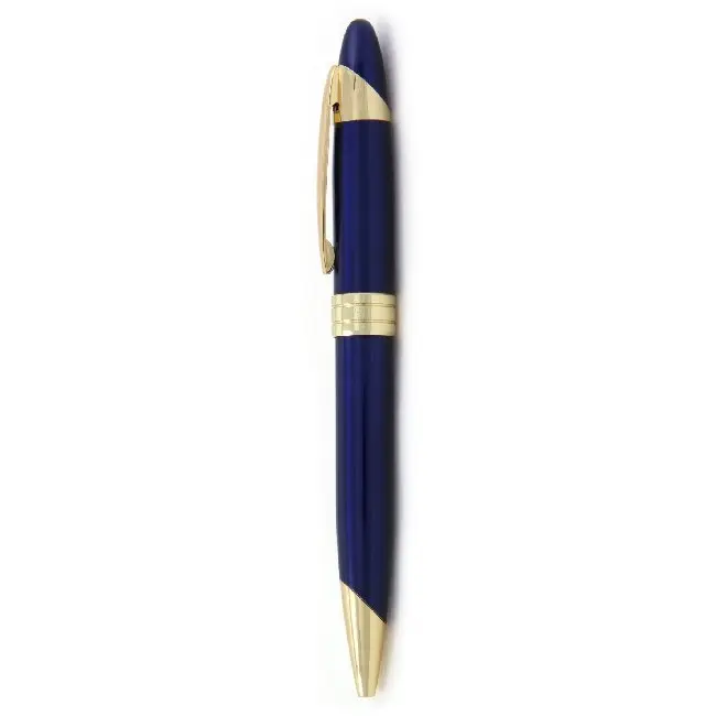 Ручка металева з поворотним механізмом Темно-синий Золотистый 4842-02