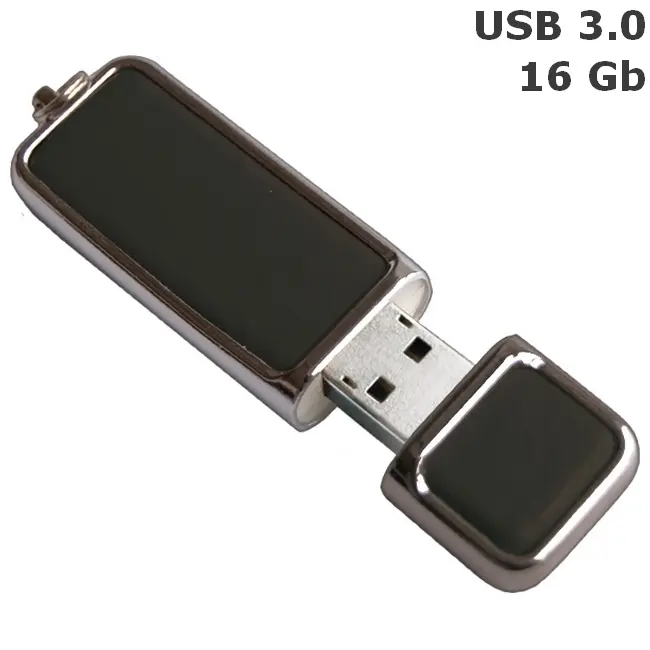 Флешка 'GoodRAM' 'ART LEATHER' 16 Gb USB 3.0 чорна Серебристый Черный 6316-02
