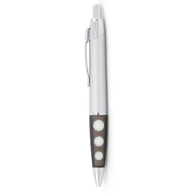 Ручка з матового пластика з гумовою вставкою Черный Серебристый 5329-01