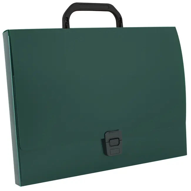 Портфель пластиковий A4 Черный Темно-зеленый 4361-04