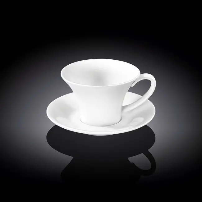 Чашка з блюдцем 'Wilmax' для кави 100мл Белый 9738-01