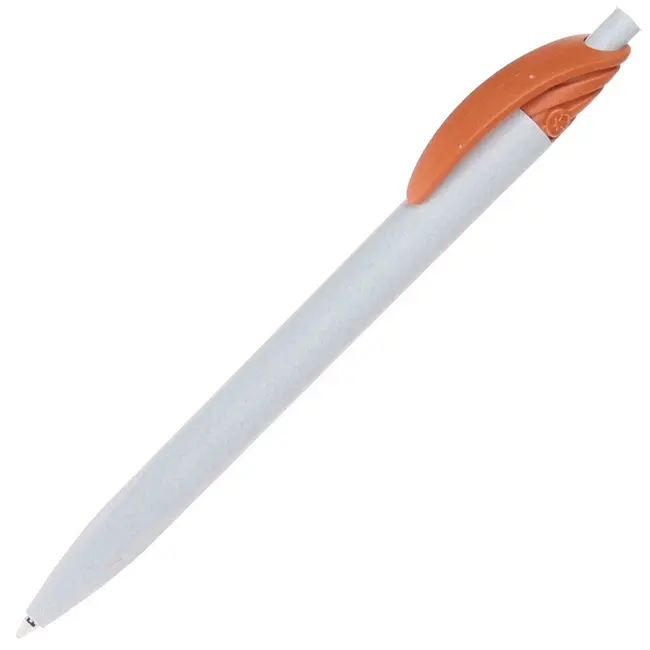 Ручка ЭКО пластиковая 'Lecce Pen' 'Re-Pen Push' Белый Оранжевый 13066-02