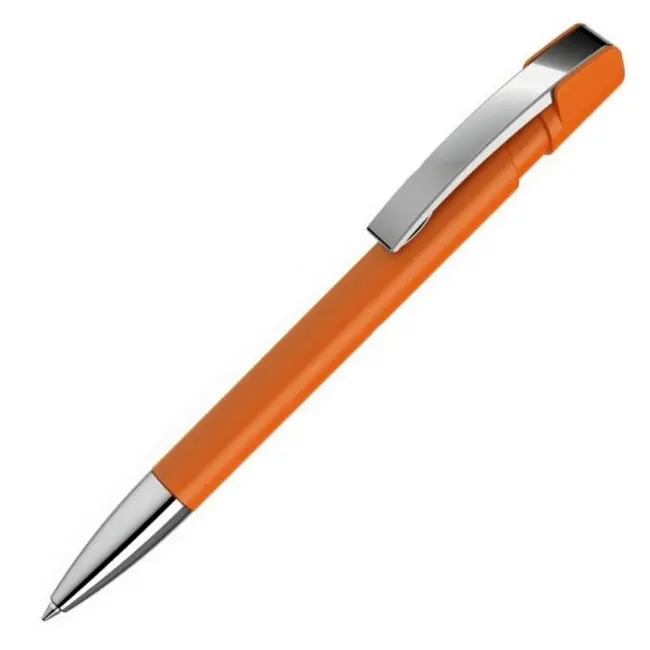 Ручка 'UMA' 'Sky M SI GUM' пластикова з покриттям Soft Touch Серебристый Оранжевый 8940-02