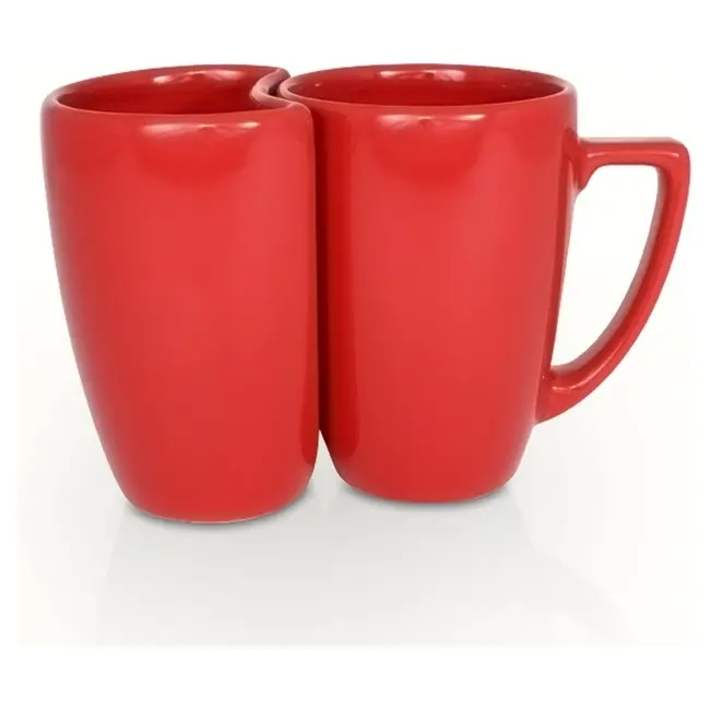 Набір з двох чашок Eden Plus керамічний 330 / 250 мл Красный 1802-06