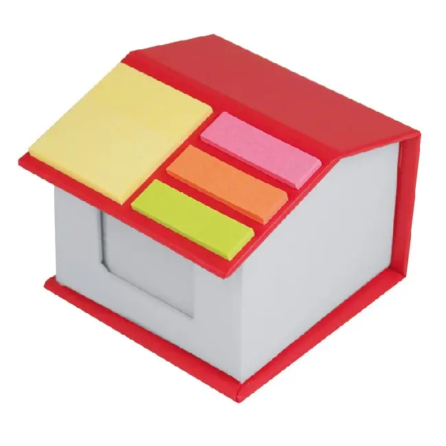 Настольный бокс-домик для бумаги со стикерами Красный Желтый Розовый Белый Оранжевый 5161-01