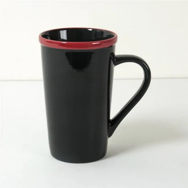 Чашка керамическая 450 мл Черный Красный 8934-02