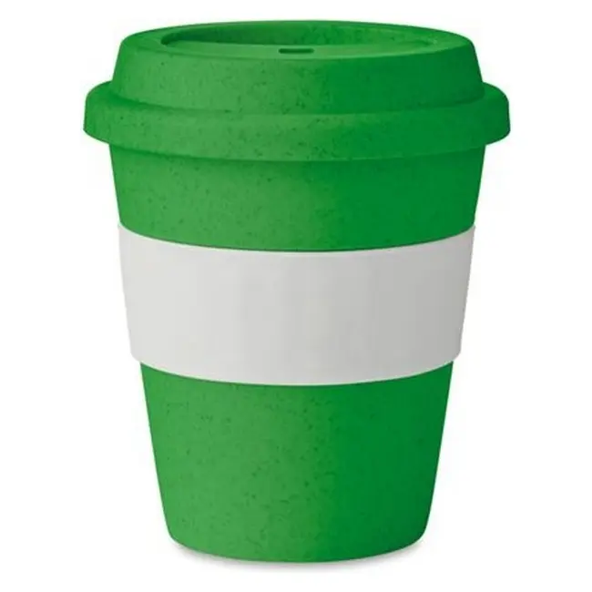 Чашка ЕКО з кришкою 350 мл Зеленый Белый 13538-04
