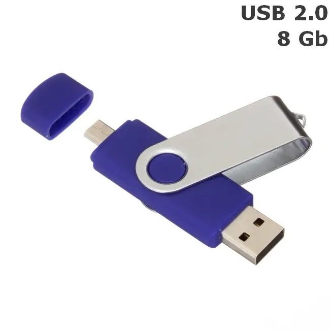 Флешка 'Twister Double' 8 Gb USB 2.0 Синий Серебристый 8667-07