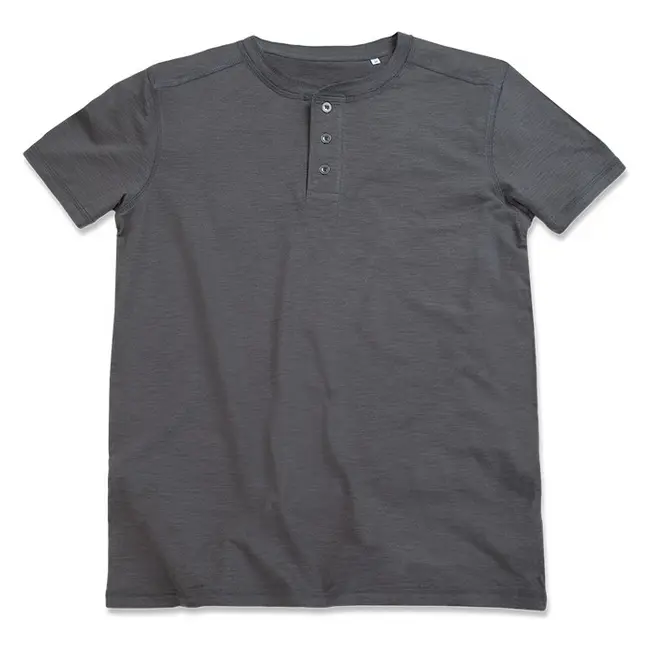 Футболка 'Stedman' 'SHAWN Henley T-shirt' Slate Grey