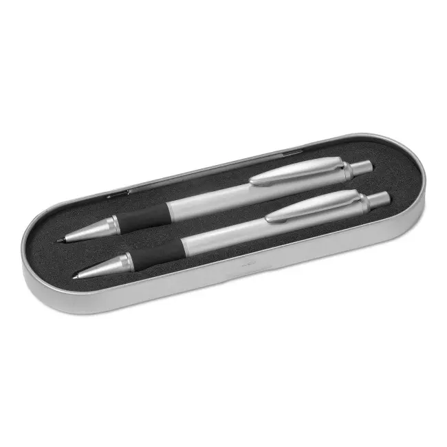 Набор - шариковая ручка и карандаш Черный Серебристый 6424-01