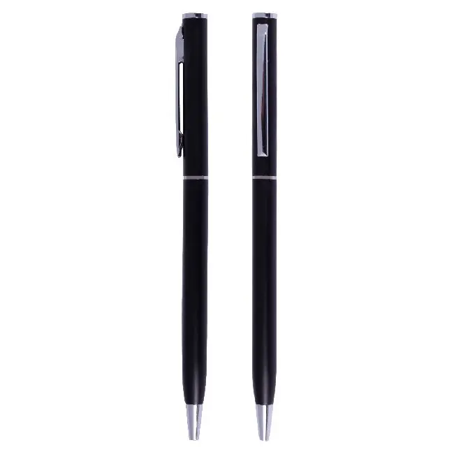 Ручка шариковая металлическая черная Серебристый Черный 4624-01