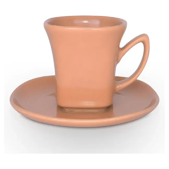 Чашка керамічна Lira S з блюдцем 180 мл Оранжевый 1781-11