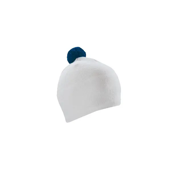 Шапка зимняя шерсть-акрил с внутренней отделкой флисом Белый Синий 4202-01