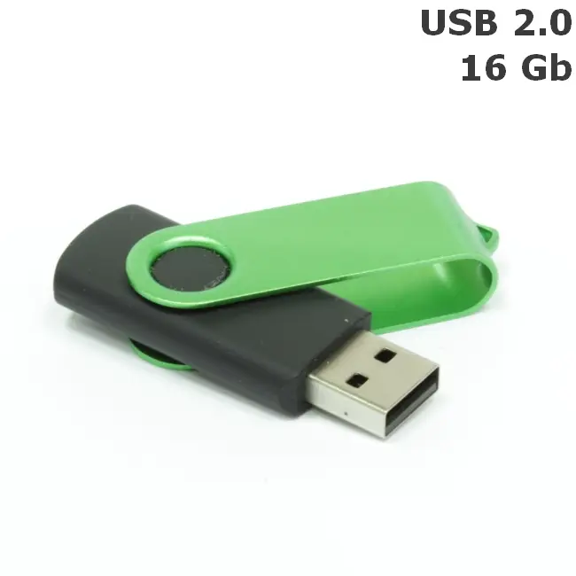 Флешка 'Twister' 16 Gb USB 2.0 Черный Зеленый 3675-75