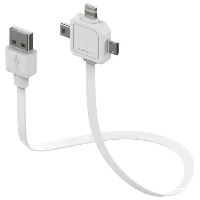 Кабель 'Allocacoc' 'Power USBcable' Apple Lighting + microUSB + miniUSB 0,8м Белый 1552-01
