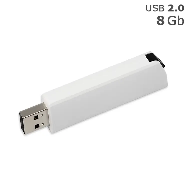 Флешка 'GoodRAM' 'Click' под логотип 8 Gb USB 2.0 белая Черный Белый 4344-01