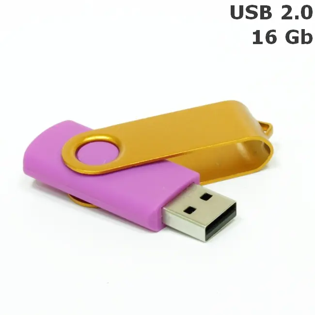 Флешка 'Twister' 16 Gb USB 2.0 Золотистый Фиолетовый 3675-20