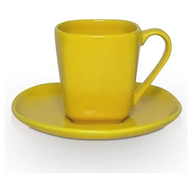 Чашка керамическая Etna S с блюдцем 180 мл Желтый 1753-14