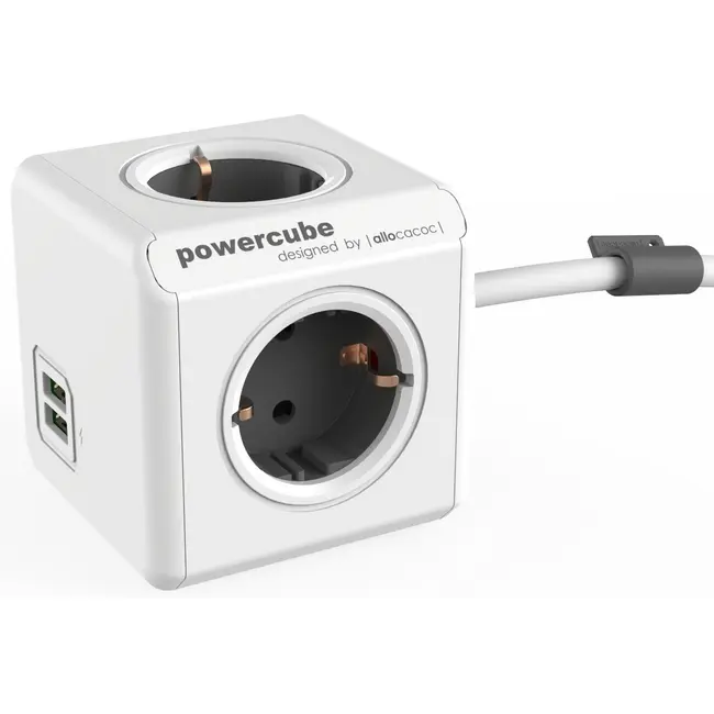 Зарядний пристрій PowerCube Extended USB 3m cable DE Серый Белый 1541-01