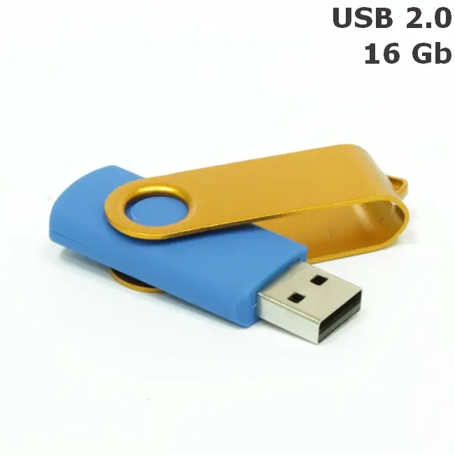 Флешка 'Twister' 16 Gb USB 2.0 Голубой Золотистый 3675-36