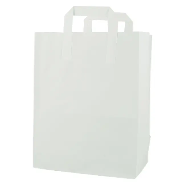 Крафт-пакет 33,5х26х14 см білий з плоскими ручками Белый 14955-01