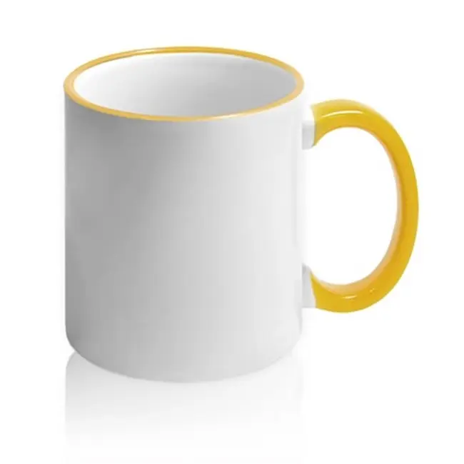 Чашка керамическая 340 мл Белый Желтый 5384-02