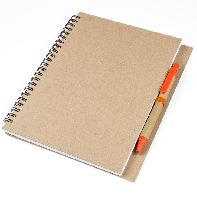 Блокнот A5 с ЭКО-ручкой оранжевый