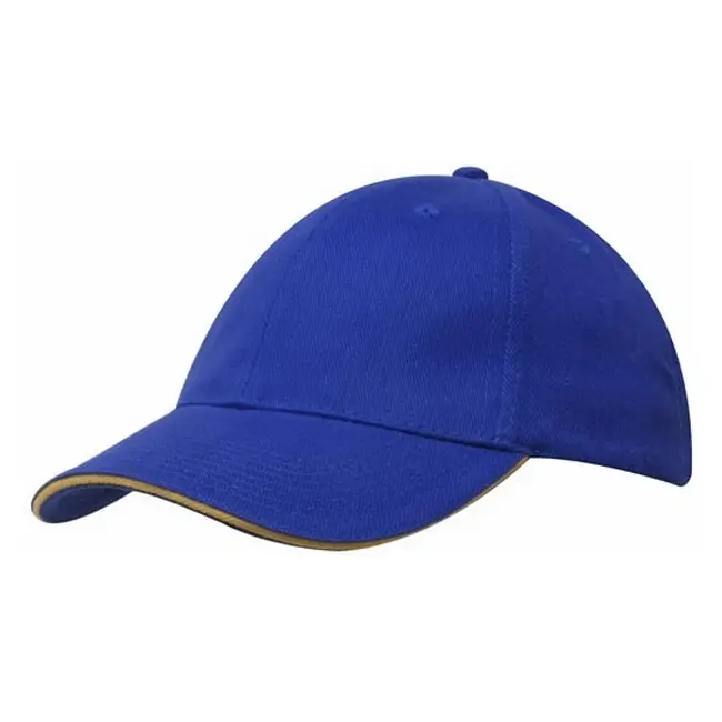 Кепка 'HeadWear' 'Brushed Cotton Cap with Trim' Royal-Gold