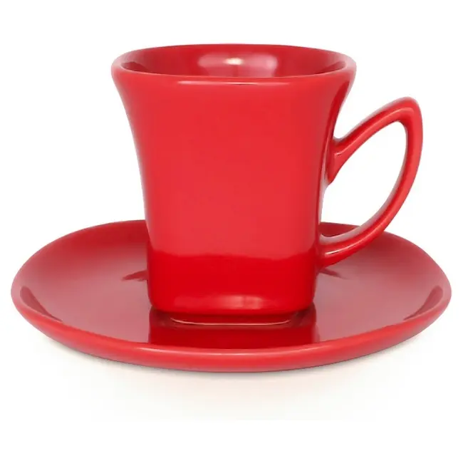 Чашка керамічна Lira S з блюдцем 180 мл Красный 1781-06
