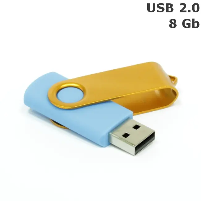 Флешка 'Twister' 8 Gb USB 2.0 Голубой Золотистый 3673-45
