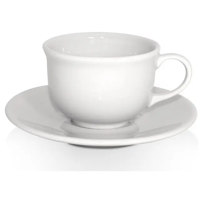 Чашка керамічна Ola S з блюдцем 200 мл Белый 1791-01